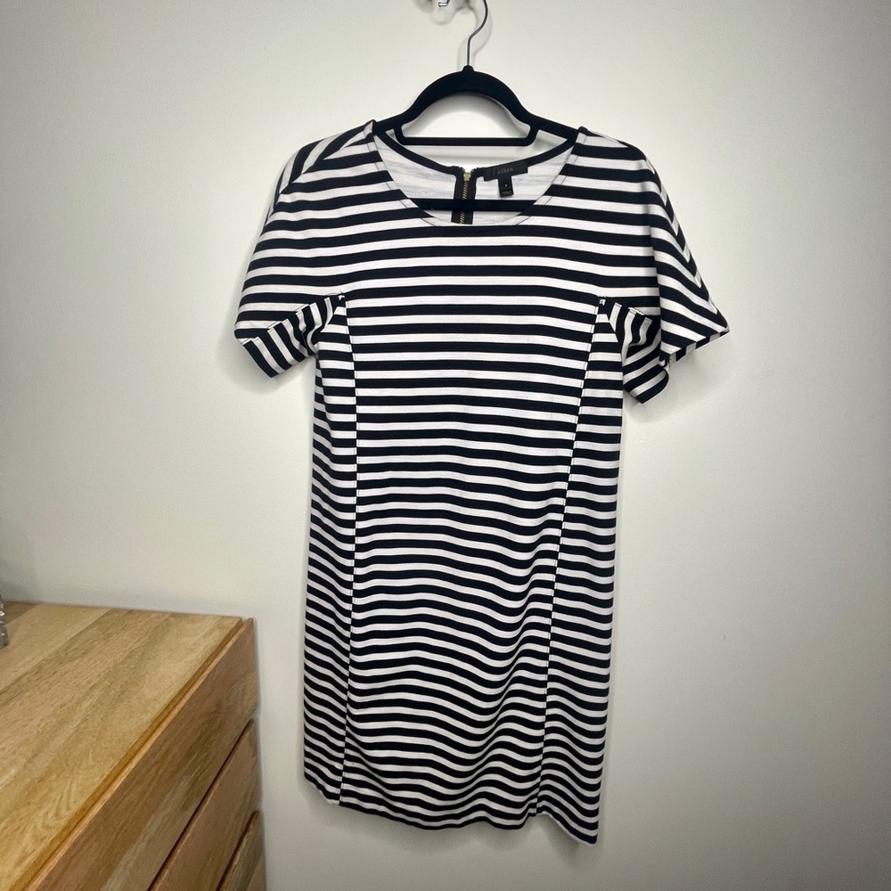 JCrew Women’s Striped T-shirt dress / SMALL / BLACK WHITE